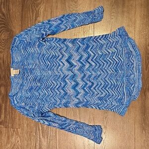 ❤ Y2K CACHE VINTAGE BLEND LIGHTWEIGHT CHEVRON SWEATER, LARGE